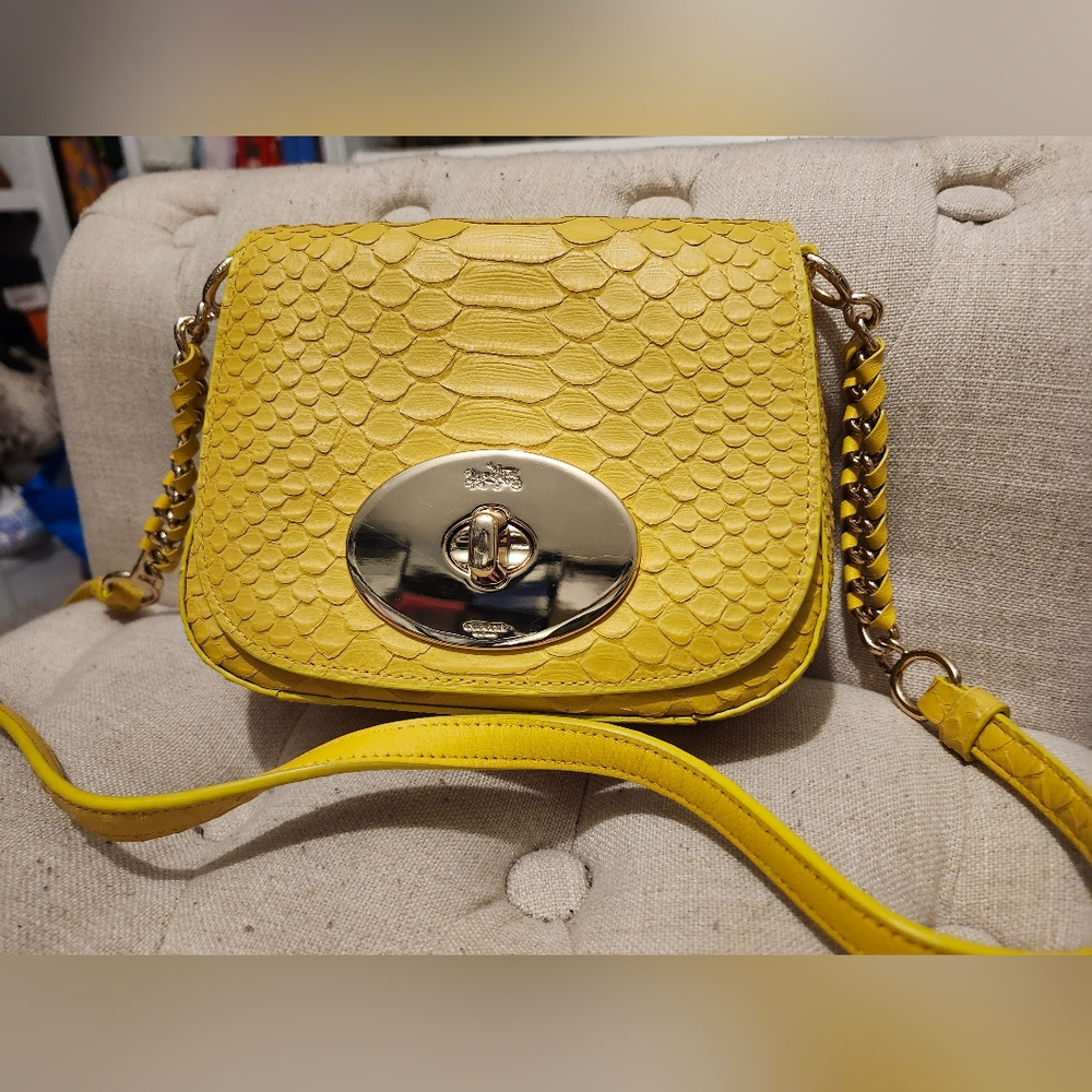 Coach Bundle Liv Crossbody In Python Embossed Lea… - image 3